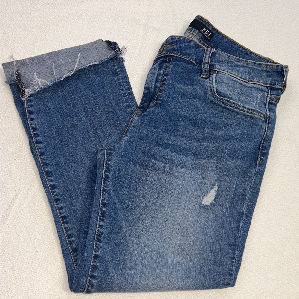 Kut from the Kloth Medium Wash Distressed Jeans